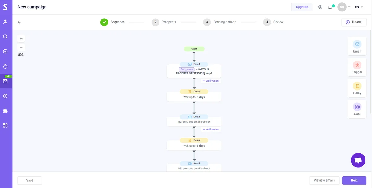 Snov.io campaign automation