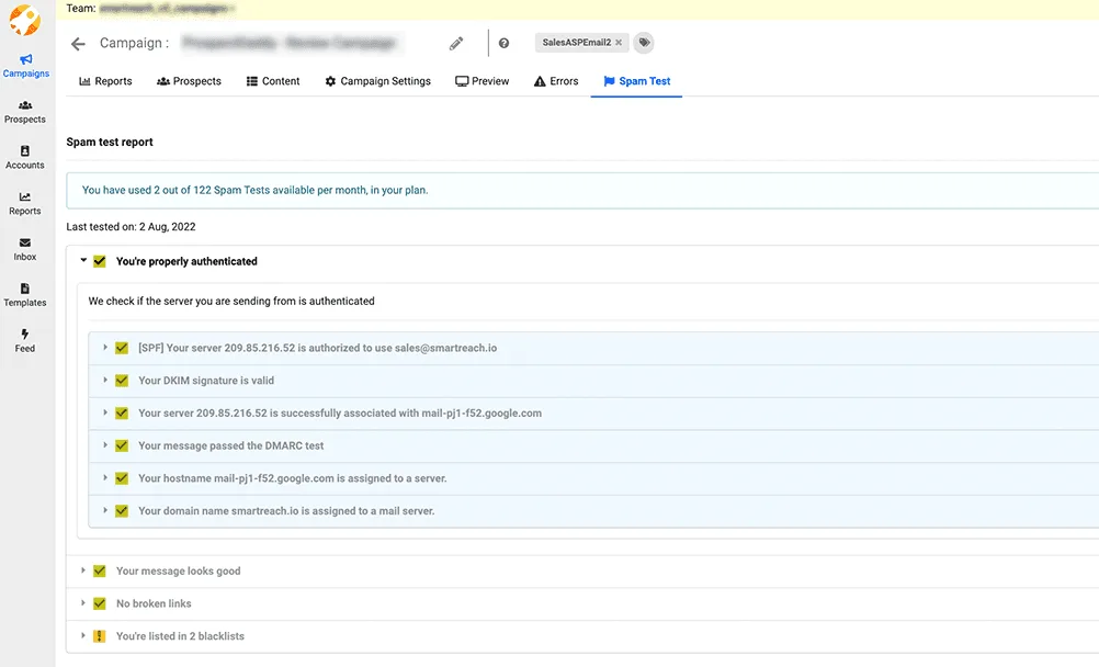 Spam test SmartReach