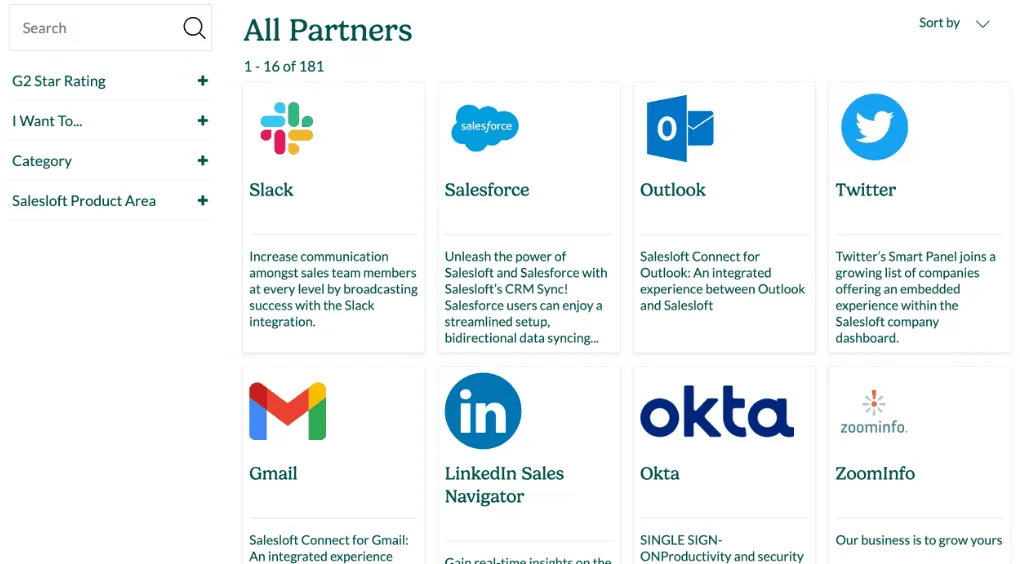SalesLoft partners and integration