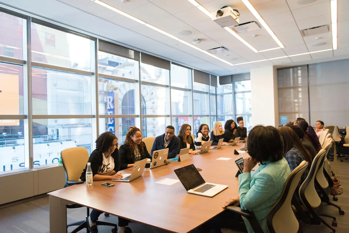 Group of lenders in conference room