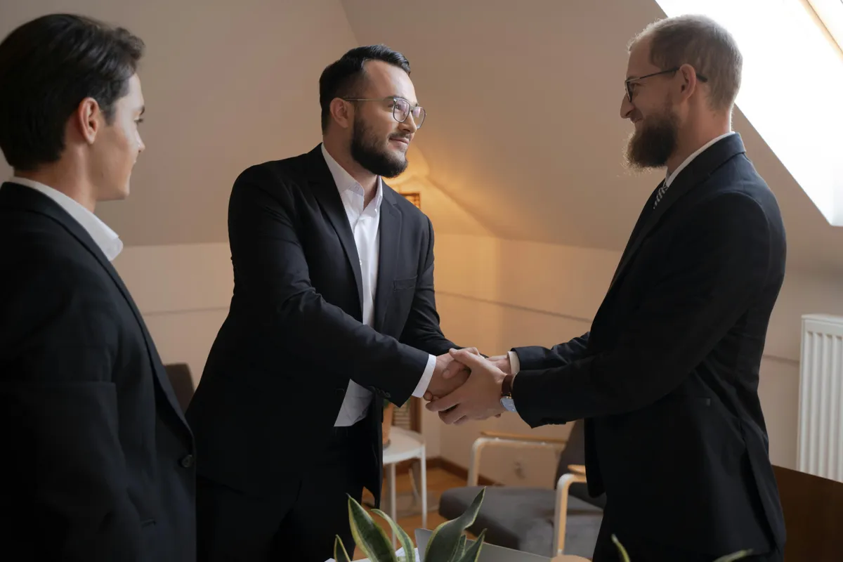 A business man just secured the best mortgage service
