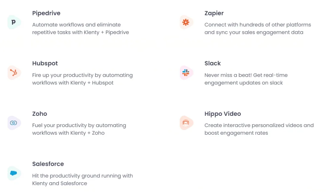 Klenty Integration Capabilities